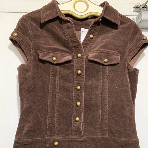 NEW VINTAGE POET CORDUROY SHORT SLEEVE DRESSES SIZE 11/M - Picture 6 of 9